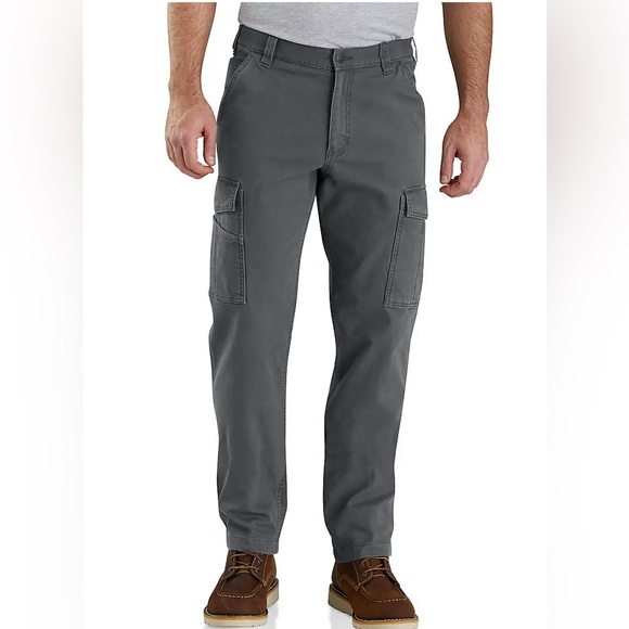 Carrhart Men’s Relaxed Straight Rugged Flex Cargo Pants Sz 42x32 Gray Canvas - Picture 1 of 16